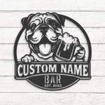 custom bulldog beer art wall art led light