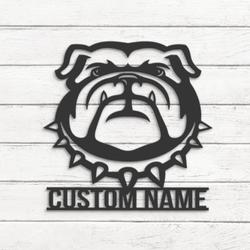 custom bulldog letter sign wall art led light