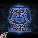 custom bulldog name sign wall art led light