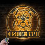 custom bulldog pet wall art led light