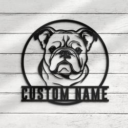 custom bulldog wall decor led light