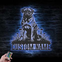 custom bullmastiff metal sign wall art led light