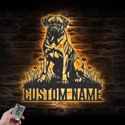 custom bullmastiff wall art led light