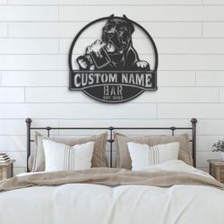 custom cane corso beer art wall decor led light