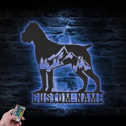 custom cane corso forest sign wall art led light