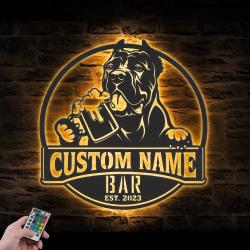 custom cane corso wall art led light