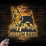 custom cardigan welsh corgi wall art led light