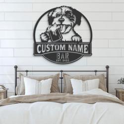 custom cavachon beer art wall art led light