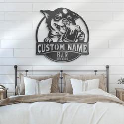 custom chihuahua pub sign wall art led light