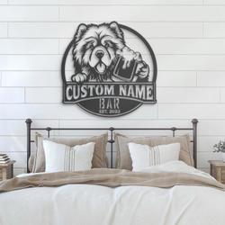 custom chowchow beer art wall art led light