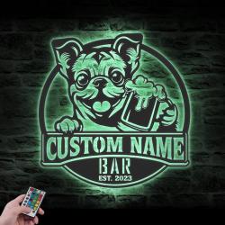 custom chugs bar decor wall art led light