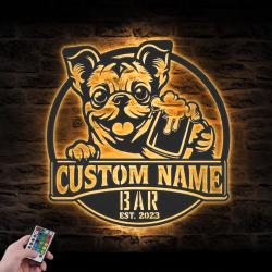 custom chugs pub sign wall art led light