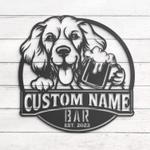 custom clumber bar metal wall art led light