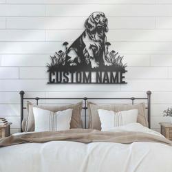 Custom Clumber Spaniel Metal Wall Art LED Light