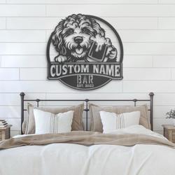 custom cockapoo beer art wall art led light
