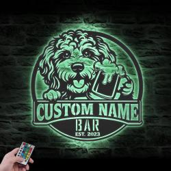 custom cockapoo pub sign wall art led light