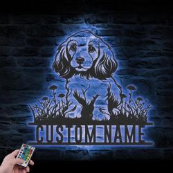 custom cocker baby dog wall art led light
