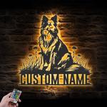 custom collie wall art led light