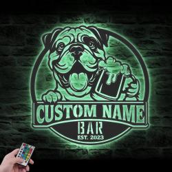 custom continental bar decor wall art led light