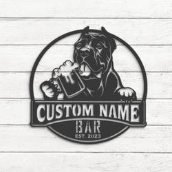 custom corso dog bar metal wall art