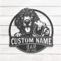 custom curly coated retriever bar decor wall art l