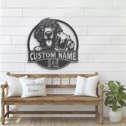 custom curly coated retriever beer art wall art le
