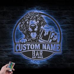 custom curly coated retriever pub sign wall art le