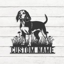custom cute beagle wall decor metal art led light