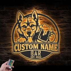 custom czechoslovakian wolfdog wall art led light