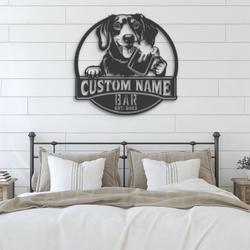 custom dachshund beer art wall art led light