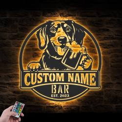custom dachshund dog wall art led light