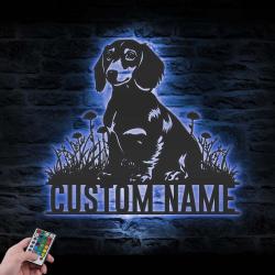 custom dachshund metal sign wall art led light