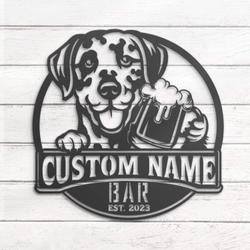 custom dalmador bar decor wall art led light