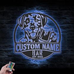 custom dalmador pub sign wall art led light