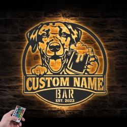 custom dalmatian bar decor wall art led light