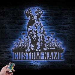 Custom Dalmatian Metal Wall Art LED Light