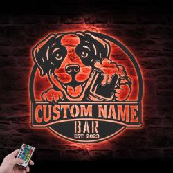 custom dandie dinmont decor wall art led light