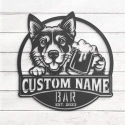 Custom Funny Dingo Heller Thirsty Beer Pub Metal Wall Art