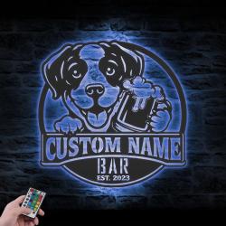 custom dinmont terrier dog sign wall art led light