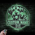 custom dinmont terrier pub sign wall art led light