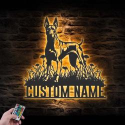 custom doberman pinscher wall art led light