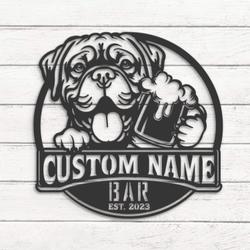 custom dogue bar decor wall art led light