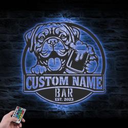 custom dogue pub sign wall art led light