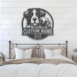 Custom Drentsche Patrijshond Thirsty Beer Pub Metal Wall Art LED Light
