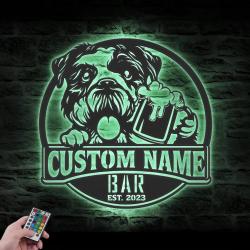 custom english boodle pub sign wall art led light