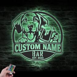 custom english foxhound bar decor wall art led lig