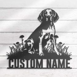 Custom English Foxhound Metal Wall Art LED Light