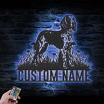 custom english setter metal wall sign led light