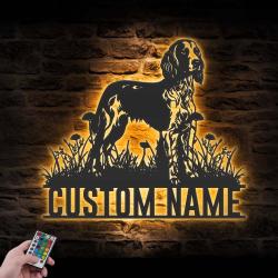 custom english setter wall art led light