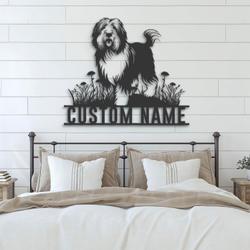 custom english sheepdog dog wall art led light
